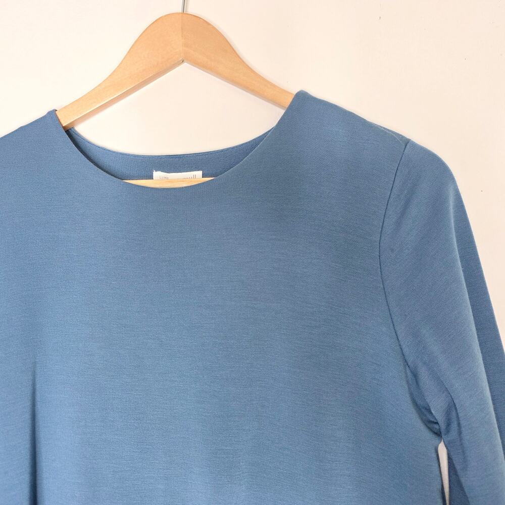 Pure Jill Luxe Tencel Dress Blue XSP XS Petite Lagenlook Minimalist Eco Knit - Picture 3 of 8